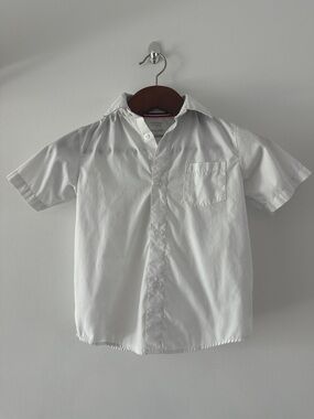 French Toast White Short-Sleeve Button-Down Shirt